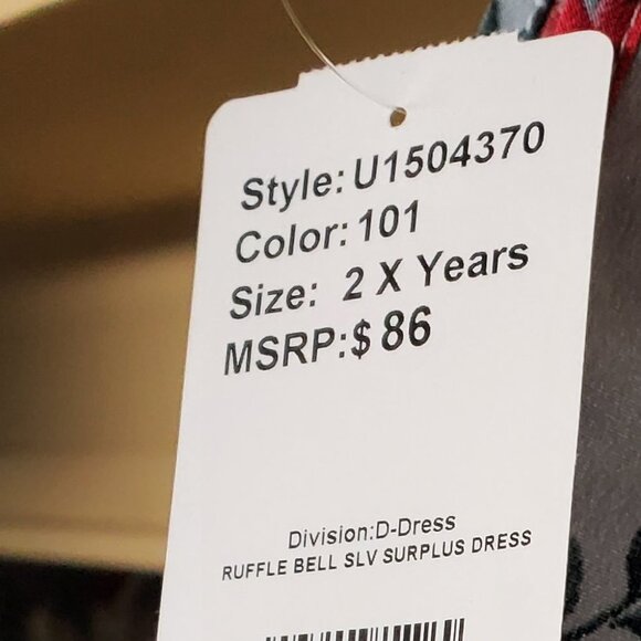 Dust Blue Floral Ruffle Pocket Surplice Dress - 2X - Picture 6 of 7